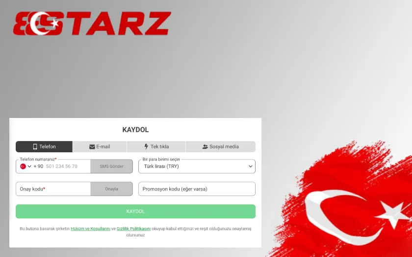 888starz Telefon ile Kayıt